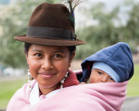 Street Vendor with Her Baby, Quito